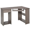 L-Shaped Corner Computer Desk w/ 2 Shelves Wide Worktop Keyboard Tray Grey