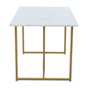 Dining Table 140cm Rectangular Marble Effect Kitchen Table w/ Golden Metal Legs