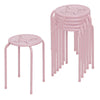 Set of 6 Metal Stacking Stools Round Nesting Bar Stool with X-shape Connection