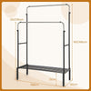 Metal Clothes Stand Rack Height Adjustable Clothing Rack with 2 Rods