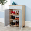Venetia 2 Door 1 Drawer Wooden Oak Shoe Storage Cabinet Rack Stand Cupboard