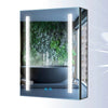 LED Illuminated Bathroom Mirror Cabinet Matte Black Aluminum Tokvon® Rivulet