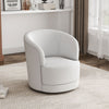 Swivel Tub Chair Barrel Chair Occasional Armchair Teddy Velvet Accent Sofa White