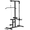Exercise Pulley Machine Power Tower with Adjustable Seat and Cable Positions