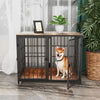 Large Wooden Dog Crate Indoor Puppy Cage Pet House Kennel with Removable Divider