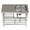 Catering Sink Commercial Shelves Steel Kitchen Work Table 1.0 Bowl Drainer Unit