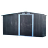 4*8/6*8/8*8/10*8ft Metal Garden Storage Shed Roof Tool Firewood w/Sliding Door