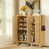 XL Rattan Shoe Cabinet with Doors with Flexible Adjustable Shelves Large Capacit