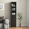 Freestanding Bathroom Storage Cabinet with 3 Open Shelves & Door Cabinet Black