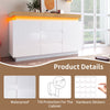 LED SIDEBOARD HIGH GLOSS WHITE STORAGE CABINET WITH 2 DOOR 3 DRAWER LIVING ROOM