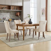 Set of 4 Velvet Fabric Dining Chairs with High Back Wooden Legs for Home Kitchen