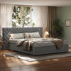 5ft King Size Bed Frame with Wide Headboard & LED, Hydraulic Ottoman Storage Bed