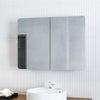 Bathroom Mirror Cabinet with Shelf Storage Double Door Stainless Steel 800×600mm