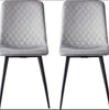 Set of 4 Designer Velvet Fabric Dining Chairs Metal Legs Lexi Chairs