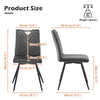 2Pcs Grey Dining Chairs Velvet Padded Seat Restaurant Chair Modern