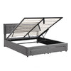 Ottoman Storage Gas Lift Bed 6ft 180x200 Upholstered Bed Frame with Drawer Grey
