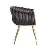 Velvet Dining Chair with Door Knocker Ring Windsor Dressing Room Chair 1/2/4/6
