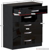 High Gloss Chest Of Drawers Bedside Cabinet Tall Wide Storage Bedroom Furniture