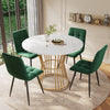 Dining Table Set With 4 Pcs Green Velvet Chairs Kitchen Dining Room Furniture
