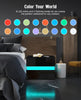 LED Bedside Table RGB High Gloss Nightstand 2 Drawers Side Table Storage Cabinet