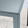 Small Space Dining Set 3Pcs Square Gray Glass Dining Table+ 2 Dining Chairs Set