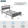 4FT6 METAL BED FRAME WITH GREY FABRIC UPHOLSTERED HEADBOARD DOUBLE BED FRAME Bft
