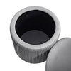 Round Velvet Padded Seat Ottoman Storage Stool Box Footstool Pouffe Chair Grey