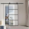 Sliding Barn Door Glass Door Hardware Kit 6-7FT / Door with Track Kit Unit