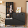 Wardrobe Set Shoe Storage Cabinets with Drawers, Shoe Bench for Hallway Black