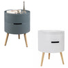 Bedside Table Nightstand Cabinet w/ Storage Organizer Table Bedroom Living Room