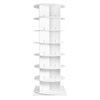 7-Tier Rotating Shoe Rack Tower 360°Spinning Shoe Display with Base Black