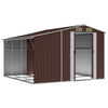 ShCuShan Metal Garden Shed, Galvanized Storage House,Garden Shed Brown V4W5