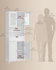Kitchen Pantry Cabinet Shelves Drawer Acrylic Doors Storage Unit Freestanding