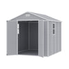 8x8ft Outdoor Large Shed Plastic Garden Tool Bike Storage Shed Shelter, 2 Window