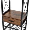 20 Bottles Wine Rack Freestand Floor w/Drawer Tall Wine Bar Stand Shelf Display