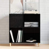 Record Cabinet Black Oak 84,5x38x89 cm Engineered Wood