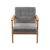 Retro Single Sofa Armchair Wing Back Wood Frame Padded Cushion Linen Fabric Home