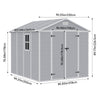 8x8ft Outdoor Large Shed Plastic Garden Tool Bike Storage Shed Shelter, 2 Window