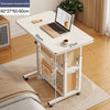 Mobile Over Bed Chair Table Overbed Height Adjustable Laptop Serving Tray Stand