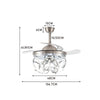 UK 42'' LED Invisible Ceiling Fan Light Colour Changing Chandelier Lamp w/Remote