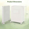Foldable Storage Box Rolling Yoga Mat Storage Basket w/4 Wheels-White