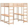 Loft Bed with Desk and Ladder 200x200 Solid Wood Pine F2Z3