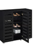 3 Door Shoe Storage Cabinet Black Wooden Rack Stand Cupboard 5 Tier Euston