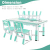 Height Adjustable Toddler Desk and Chairs Set with Graffiti Desktop (Green)