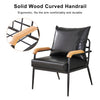 PU Single Sofa Wood Arm Metal Frame Comfort Save Space Office Home Hotel Lounge