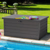 METAL OUTDOOR STORAGE BOX LARGE 350L PATIO GARDEN DECK CONTAINER LOCKABLE LID