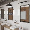 Rustic Metal Pipe Mirror Rectangular Decorative Wall Mirror with Attached Hanger