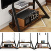 XXL Adjustable TV Floor Stand Corner TV Mount Wood Media Console Shelf 65-100"