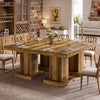 31.5-Inch Square Dining Table for 4, Farmhouse Kitchen Table with Pedestal Base