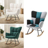 Modern Linen/Teddy Fleece Rocking Accent Chair Upholstere Glider Rocker Armchair